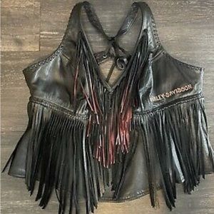 Harley-Davidson large leather corset/halter top!